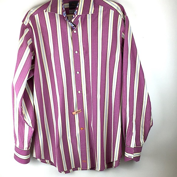 Thomas Dean man's pink dress shirt size Large - Picture 1 of 5